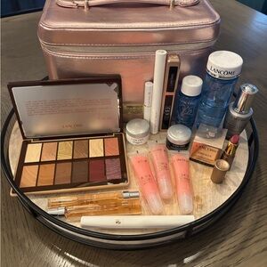 Lancôme Beauty Makeup Bag, Eyeshadow Palette, lipstick, Génifique, Mascara Set!
